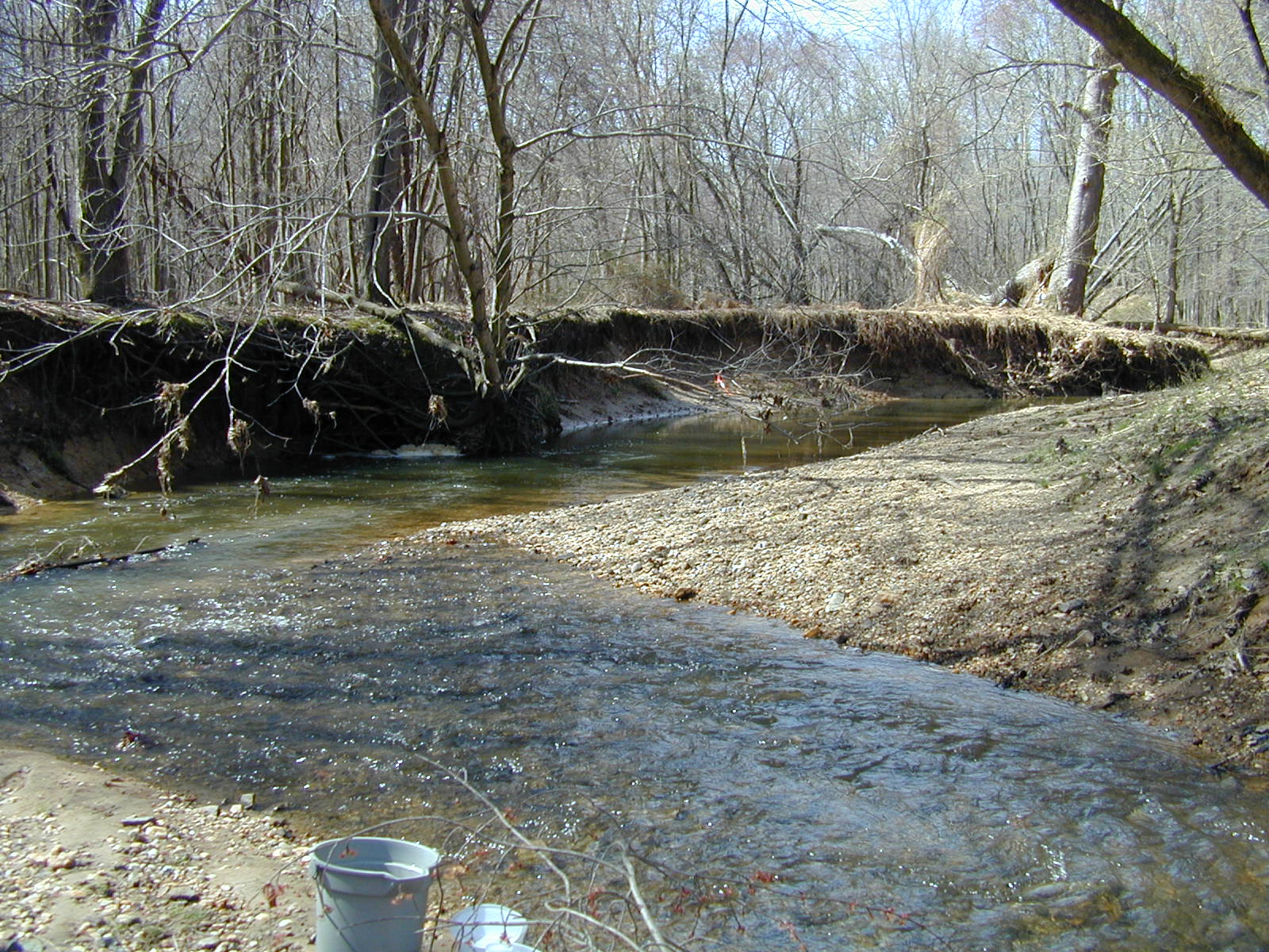 Field photo showing stream conditions at site ROCK-208-R-2003-747