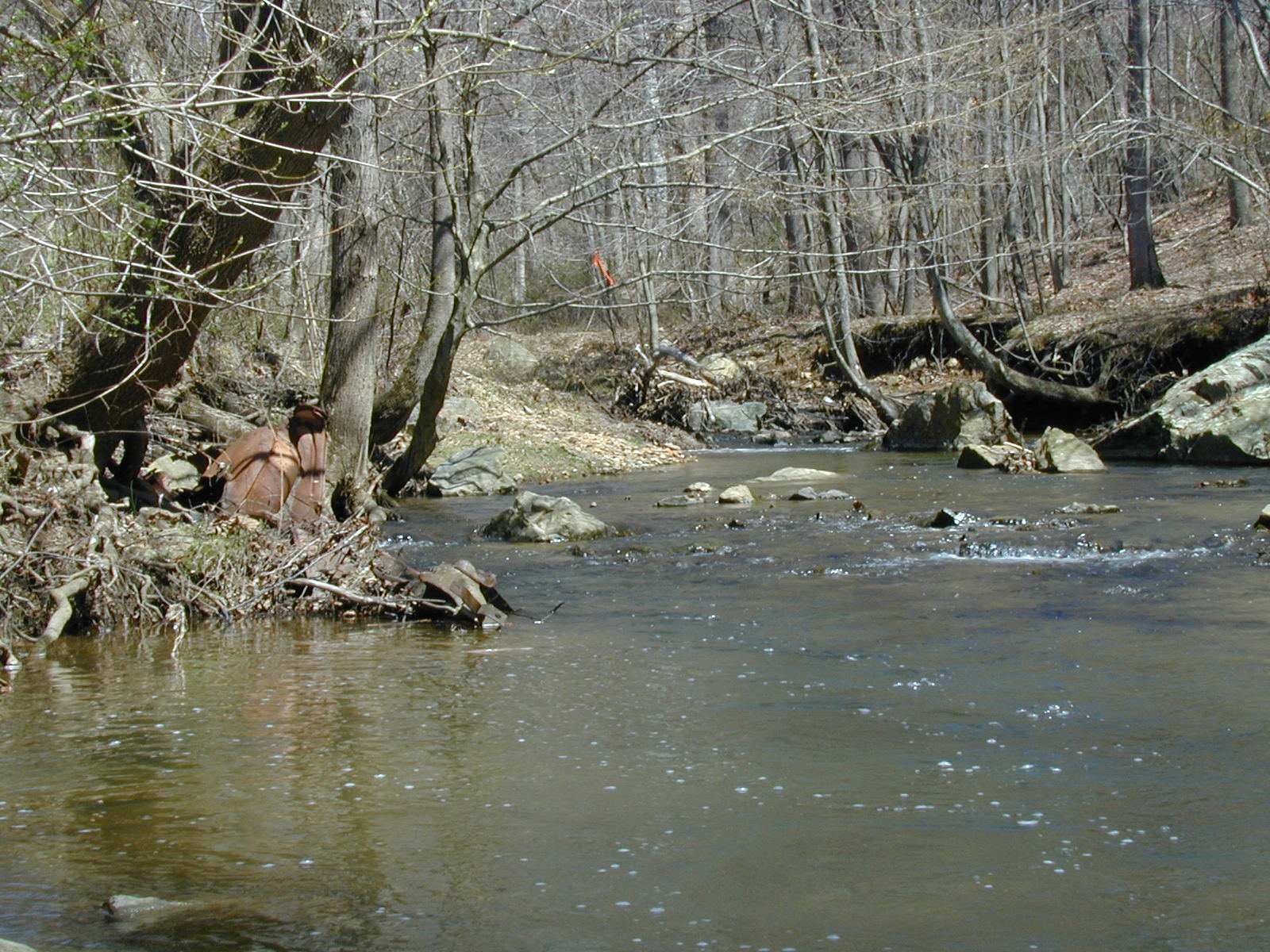 Field photo showing stream conditions at site ROCK-210-R-2003-752