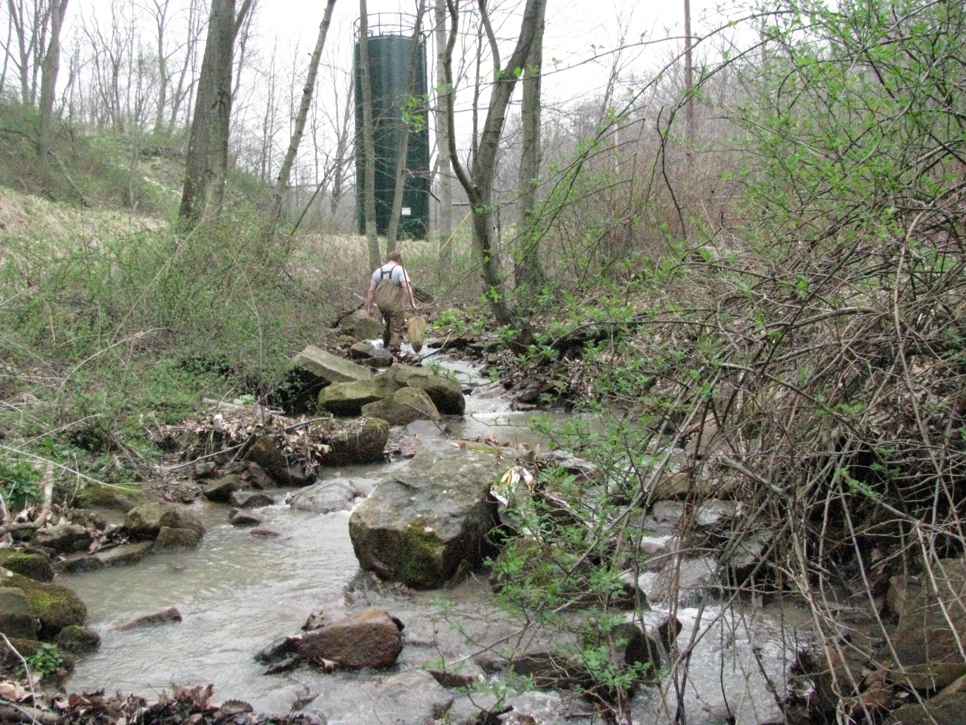 Field photo showing stream conditions at site SAVA-108-H-2012-1
