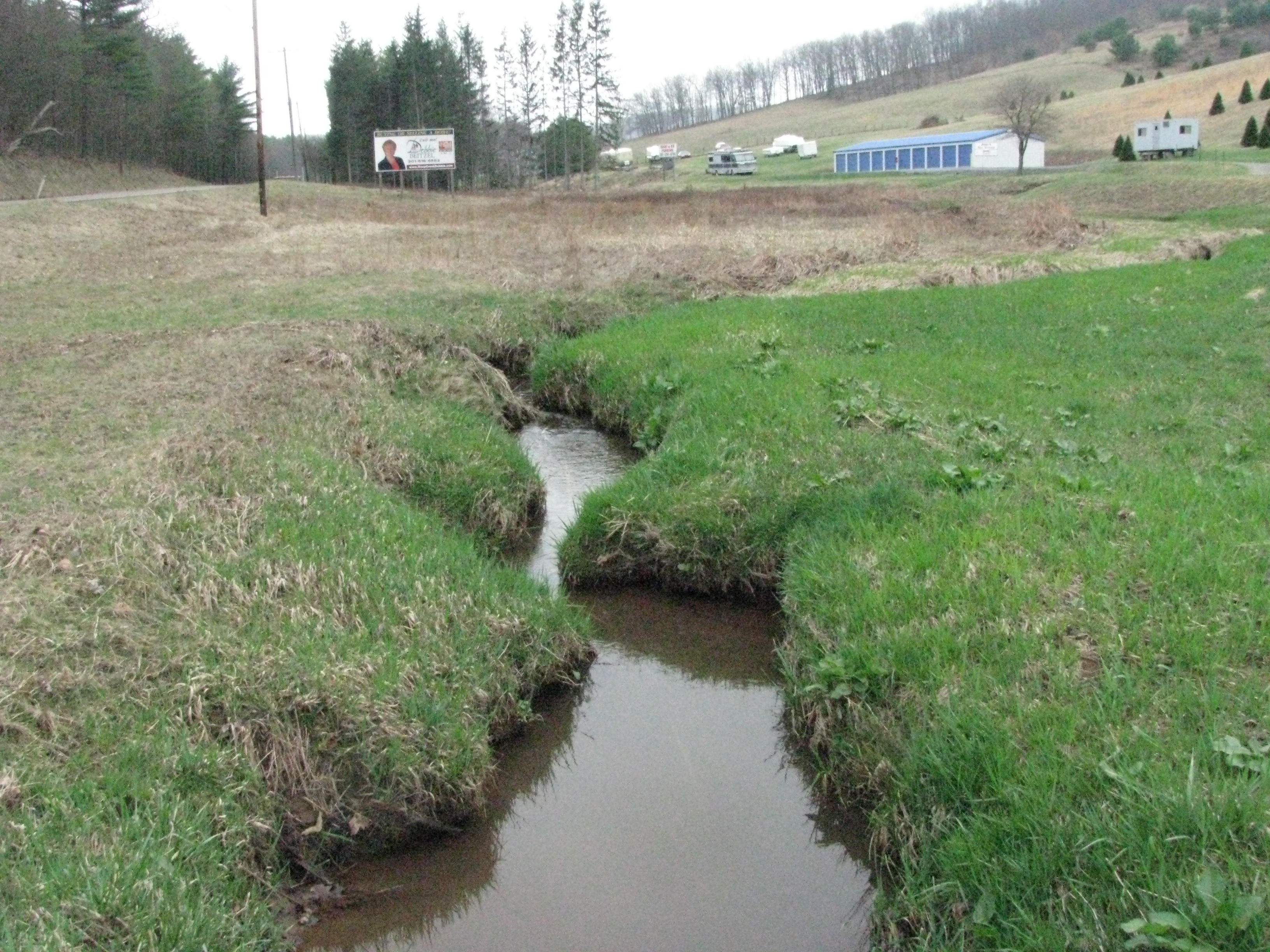 Field photo showing stream conditions at site SAVA-110-H-2012-1
