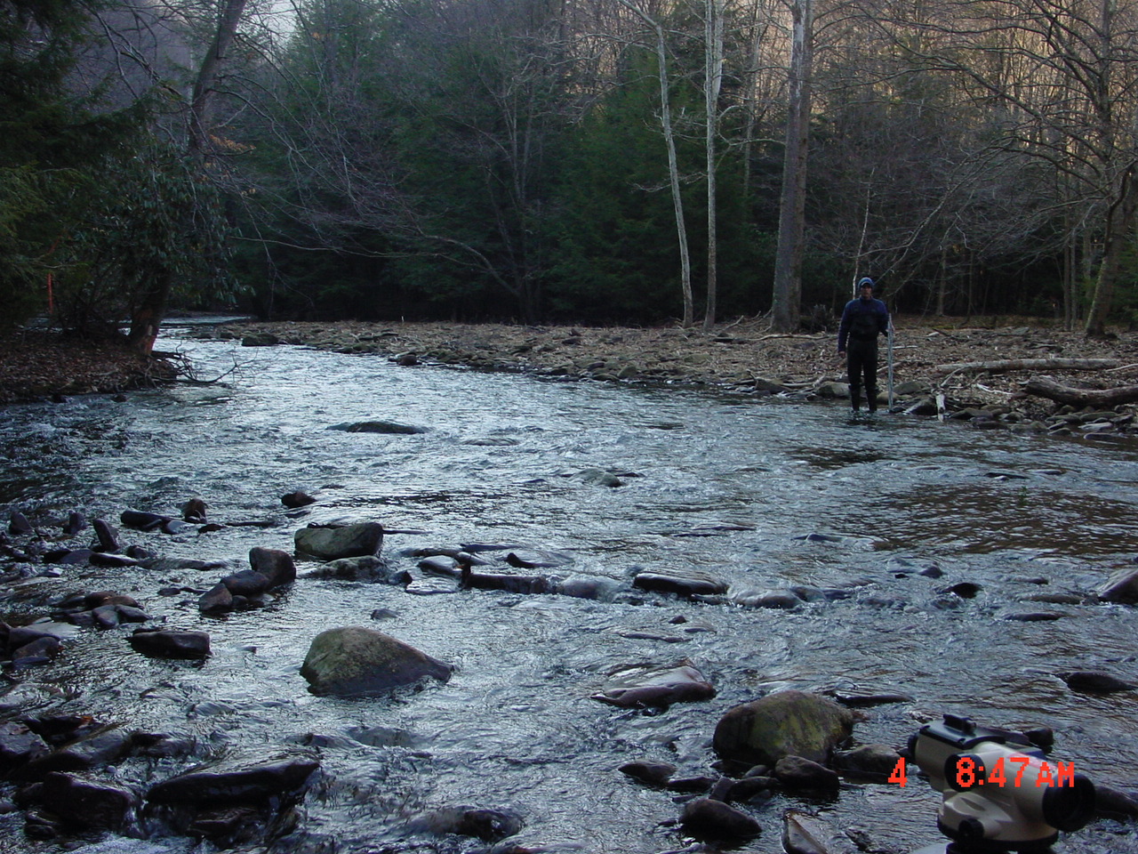 Field photo showing stream conditions at site SAVA-225-S-2001-1