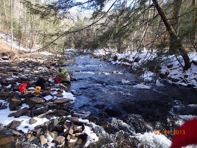 Field photo showing stream conditions at site SAVA-225-S-2013-MidpointPupstream