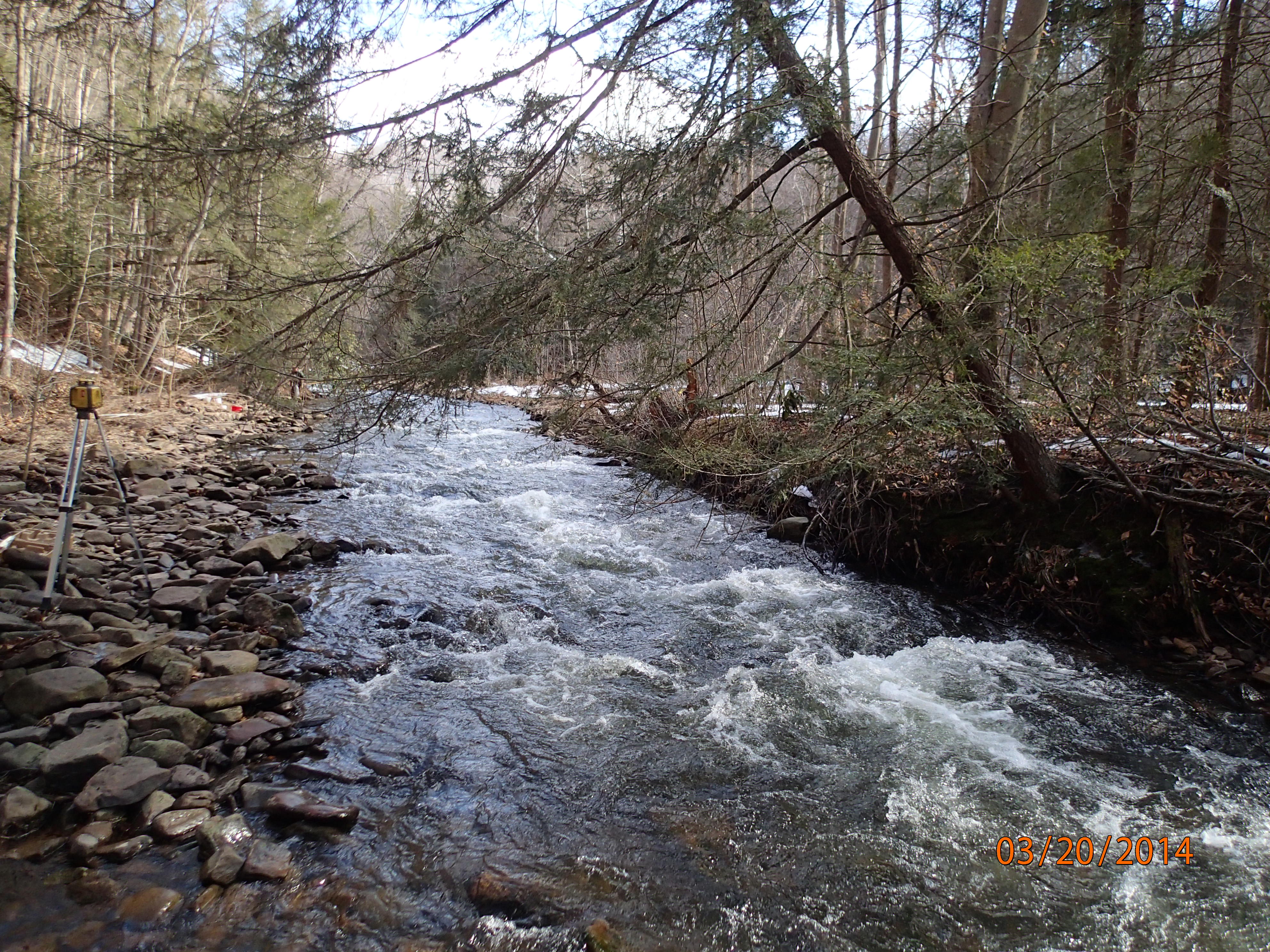 Field photo showing stream conditions at site SAVA-225-S-2014-MidpointUpstream