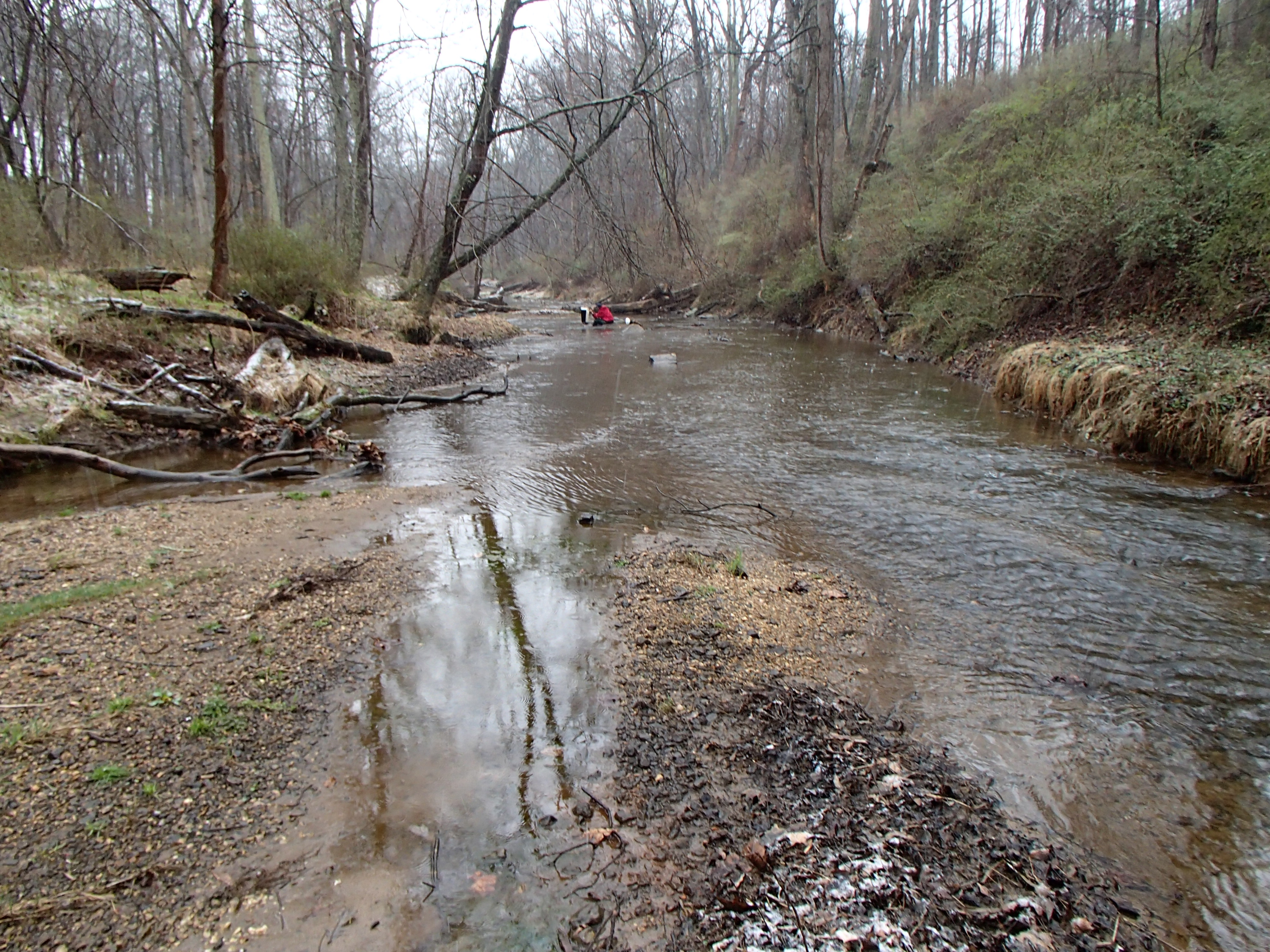 Field photo showing stream conditions at site SBPA-302-X-2017-MidpointFacingDownstream
