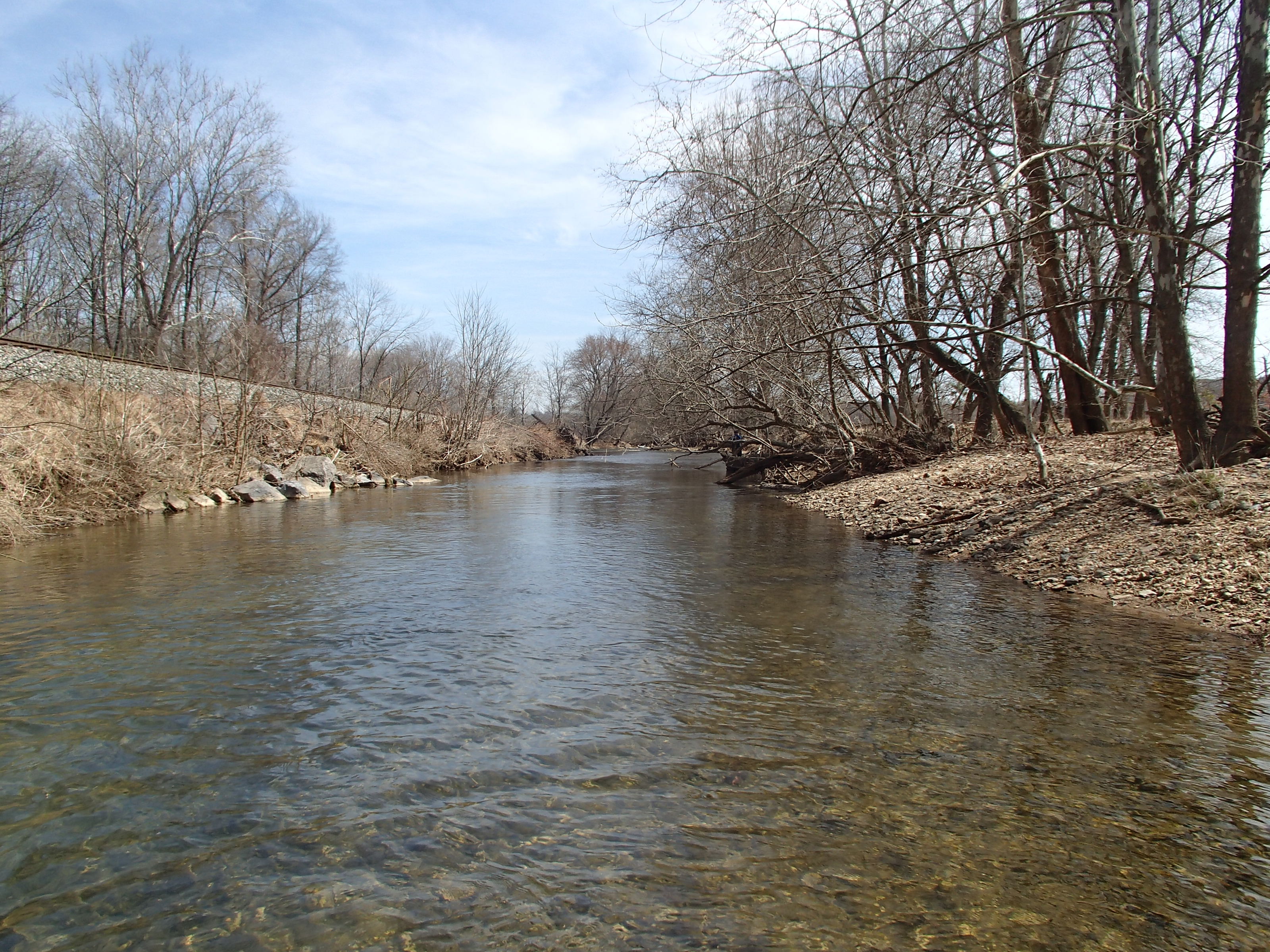 Field photo showing stream conditions at site SBPA-310-R-2015_Midpoint-looking-downstream