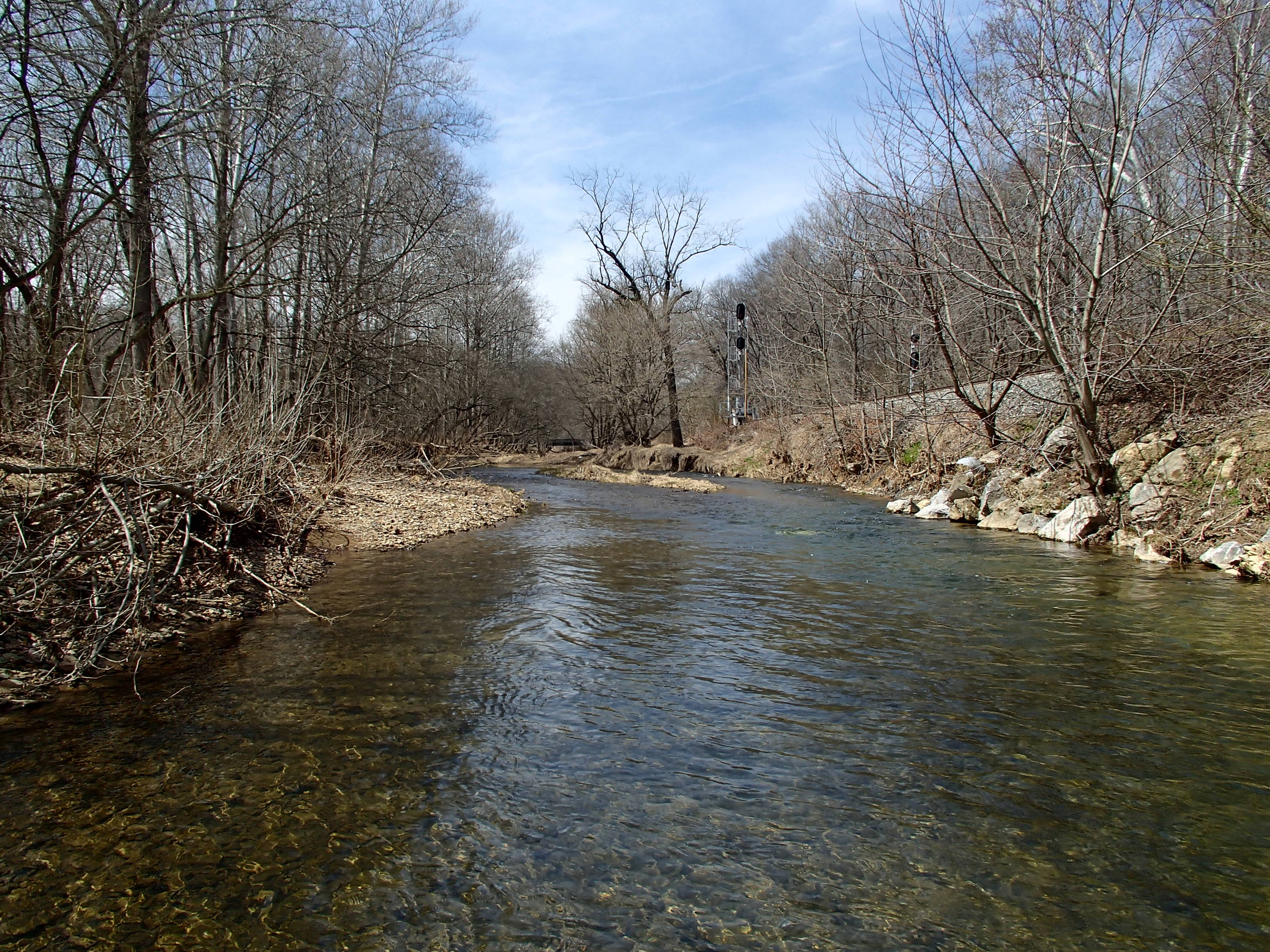 Field photo showing stream conditions at site SBPA-310-R-2015_Midpoint-looking-upstream