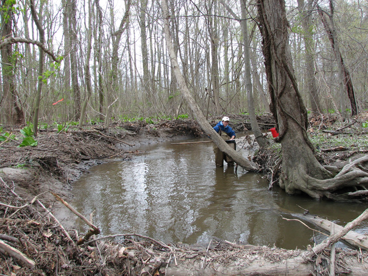 Field photo showing stream conditions at site SEAS-210-B-2007-2