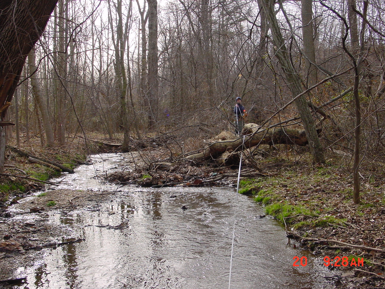 Field photo showing stream conditions at site SENE-109-R-2001-1
