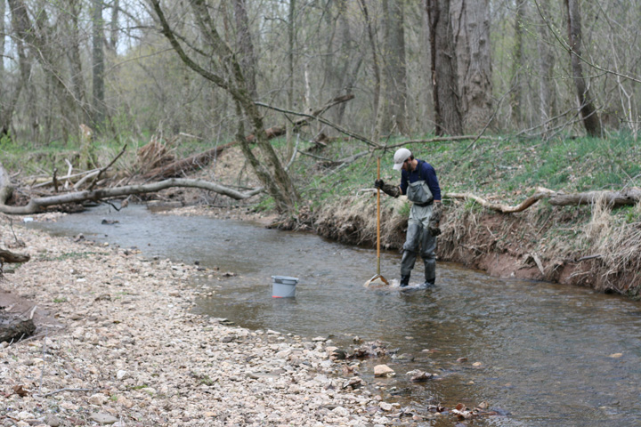 Field photo showing stream conditions at site SENE-302-R-2009-1