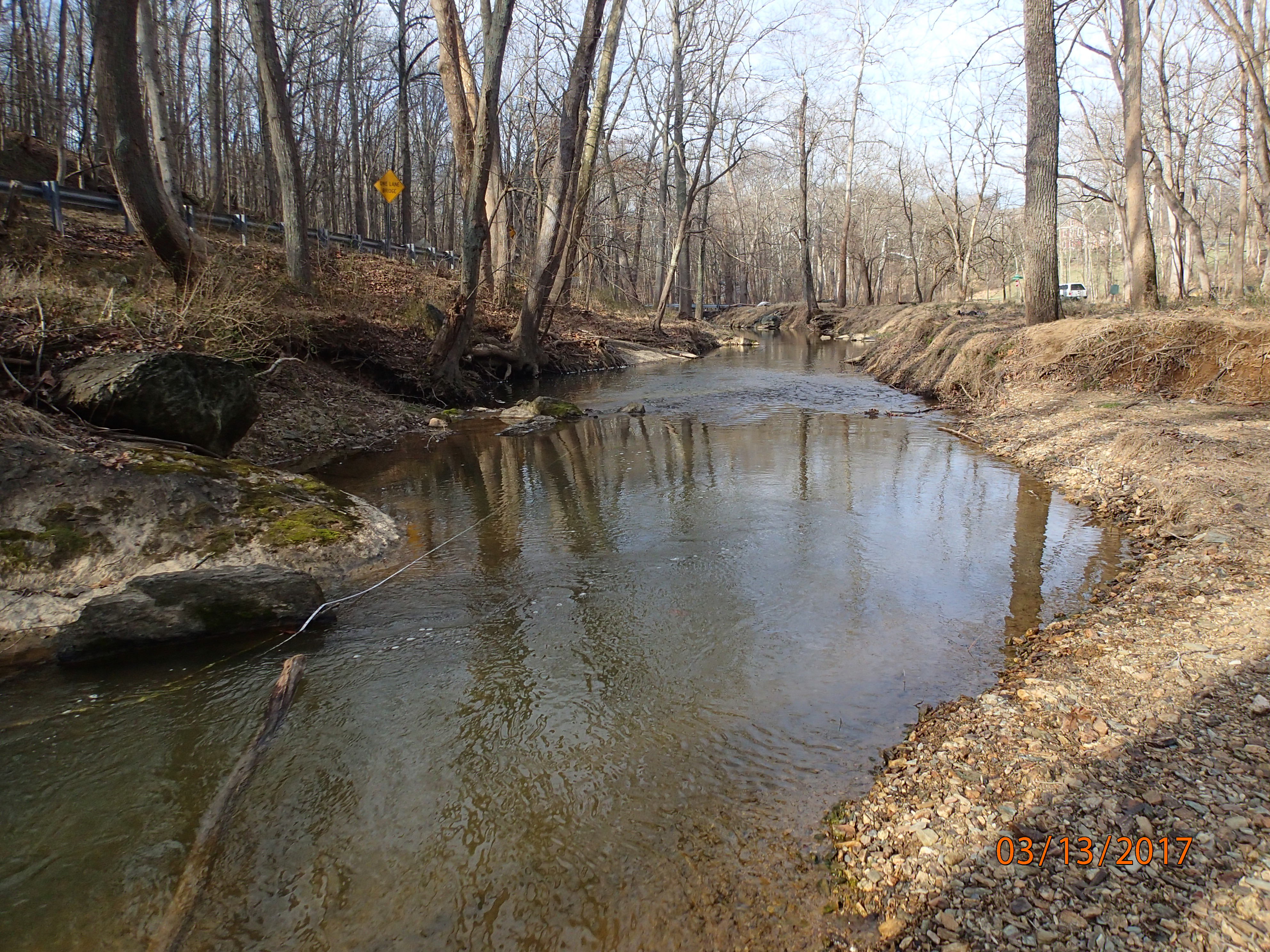 Field photo showing stream conditions at site SENE-318-R-2017-MidpointDownstream