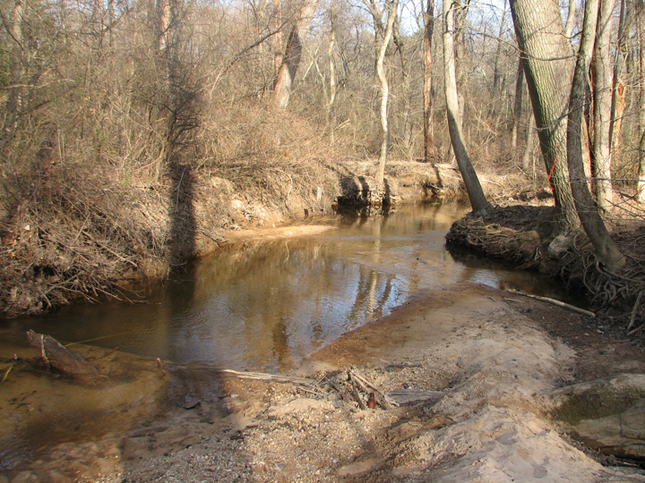 Field photo showing stream conditions at site SEVE-302-R-2008-2
