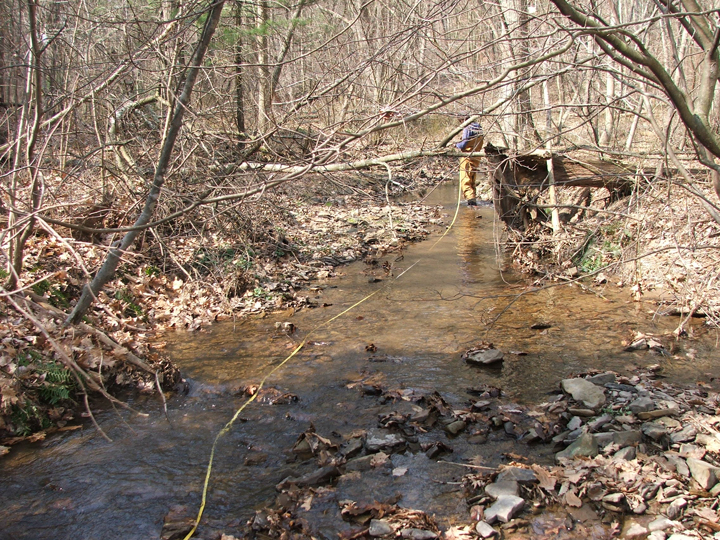 Field photo showing stream conditions at site SIDE-103-R-2008-2