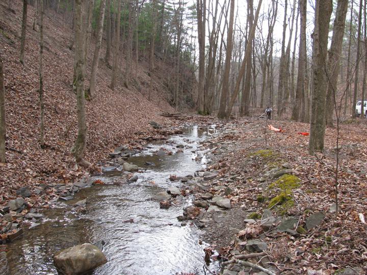Field photo showing stream conditions at site SIDE-104-H-2011-1