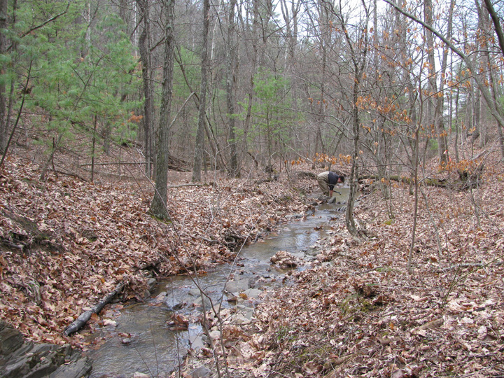 Field photo showing stream conditions at site SIDE-107-H-2011-2