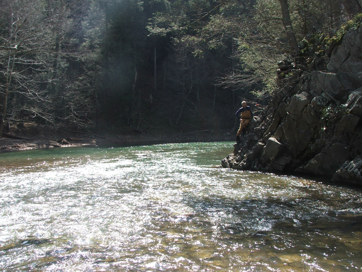 Field photo showing stream conditions at site SIDE-401-H-2008-1