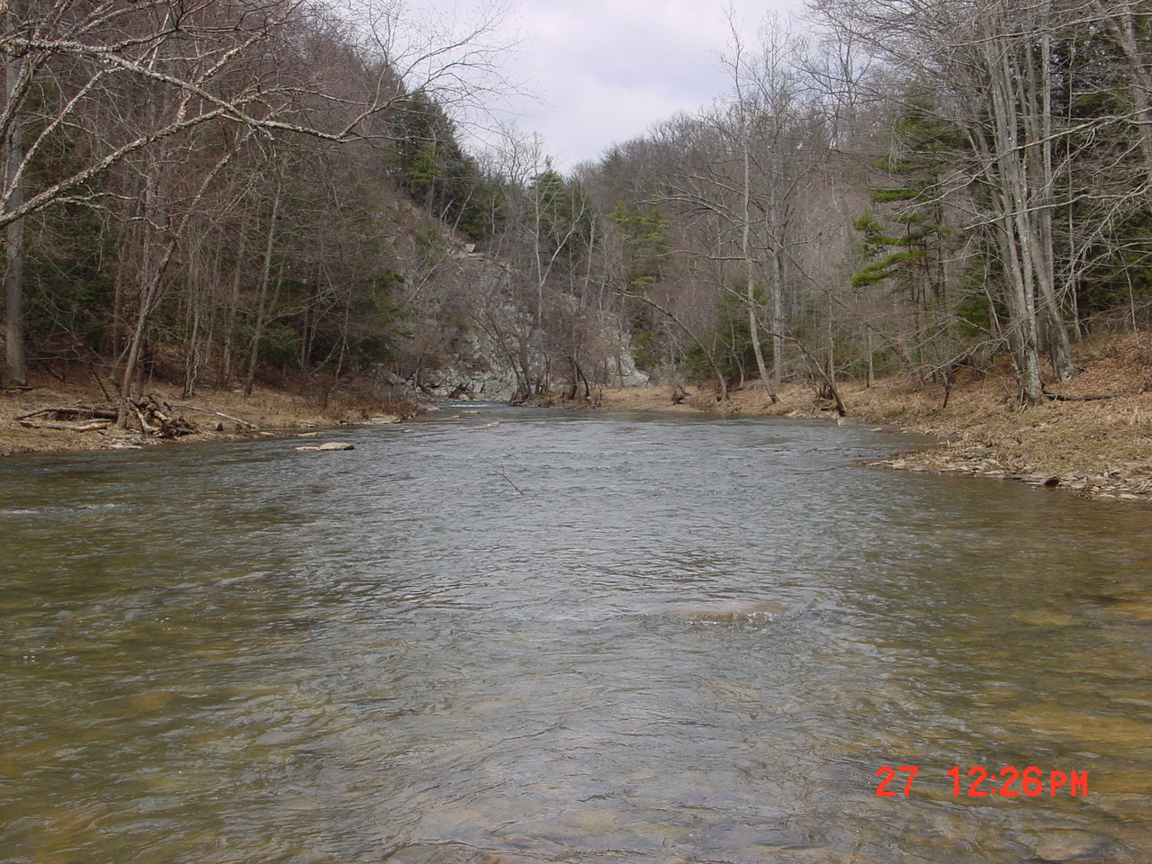 Field photo showing stream conditions at site SIDE-402-R-2001-2