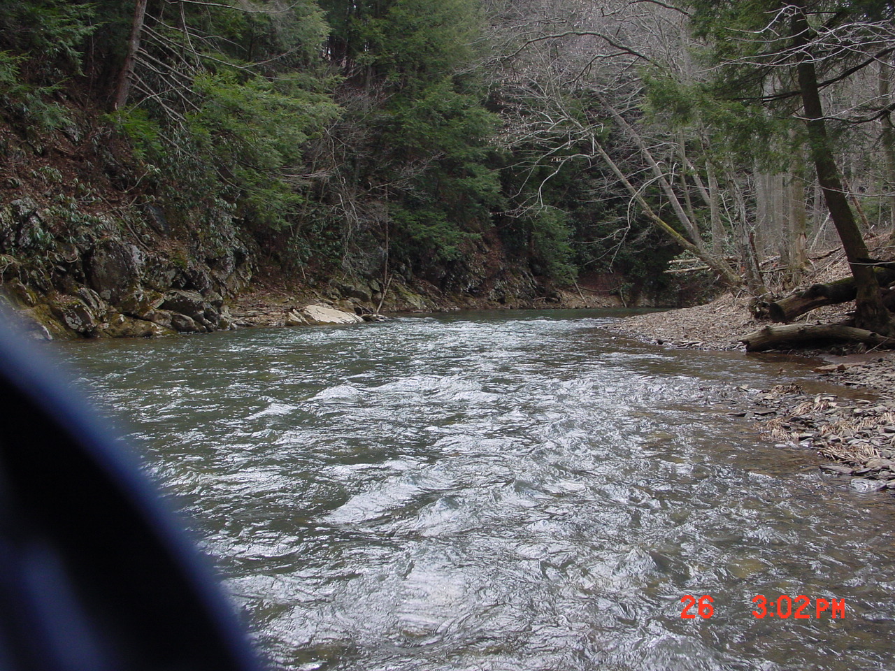 Field photo showing stream conditions at site SIDE-405-R-2001-1