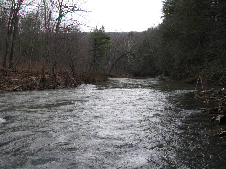 Field photo showing stream conditions at site SIDE-408-H-2011-2
