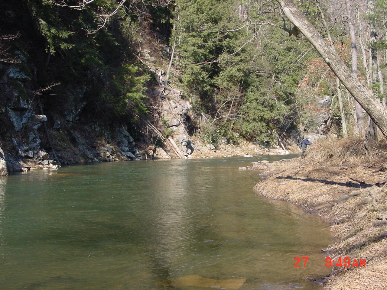 Field photo showing stream conditions at site SIDE-410-R-2001-1
