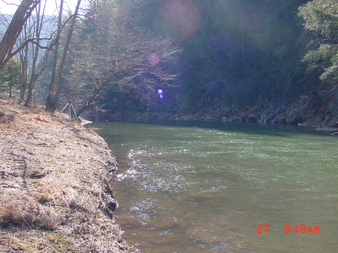 Field photo showing stream conditions at site SIDE-410-R-2001-2