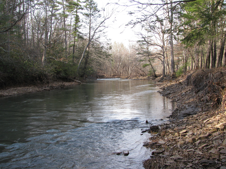 Field photo showing stream conditions at site SIDE-413-H-2011-1