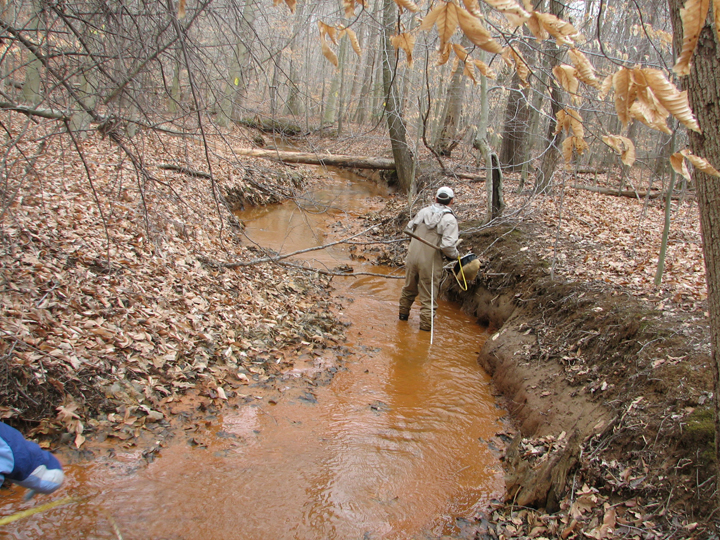 Field photo showing stream conditions at site SOUT-101-R-2008-2