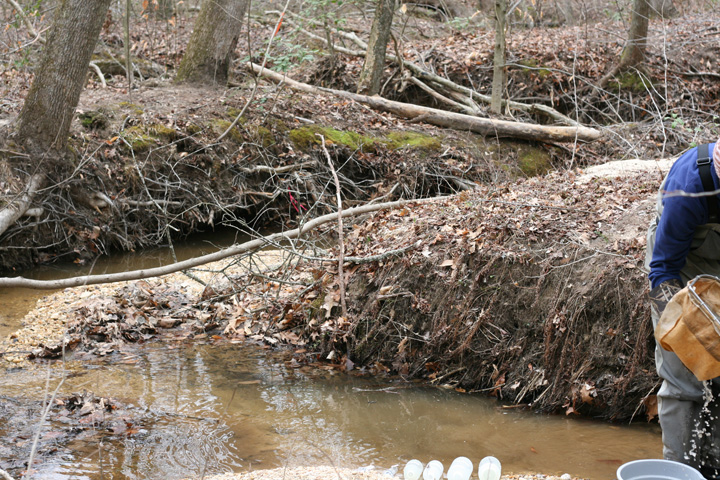 Field photo showing stream conditions at site STCL-051-S-2009-1