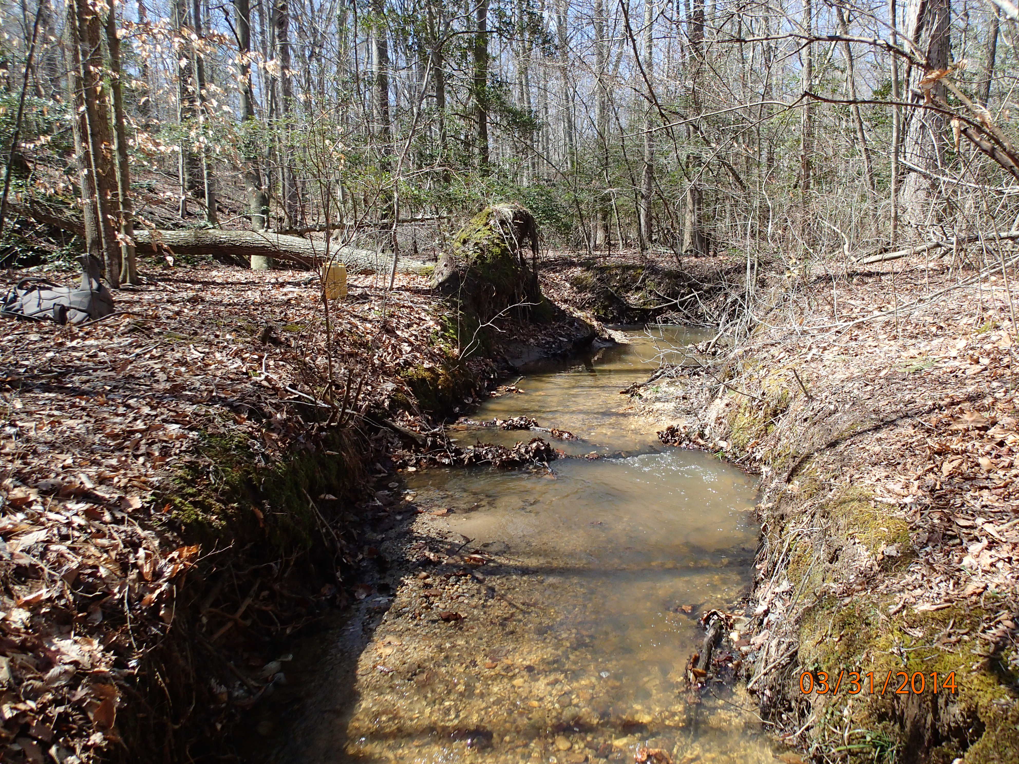 Field photo showing stream conditions at site STCL-051-S-2014-MidpointUpstream