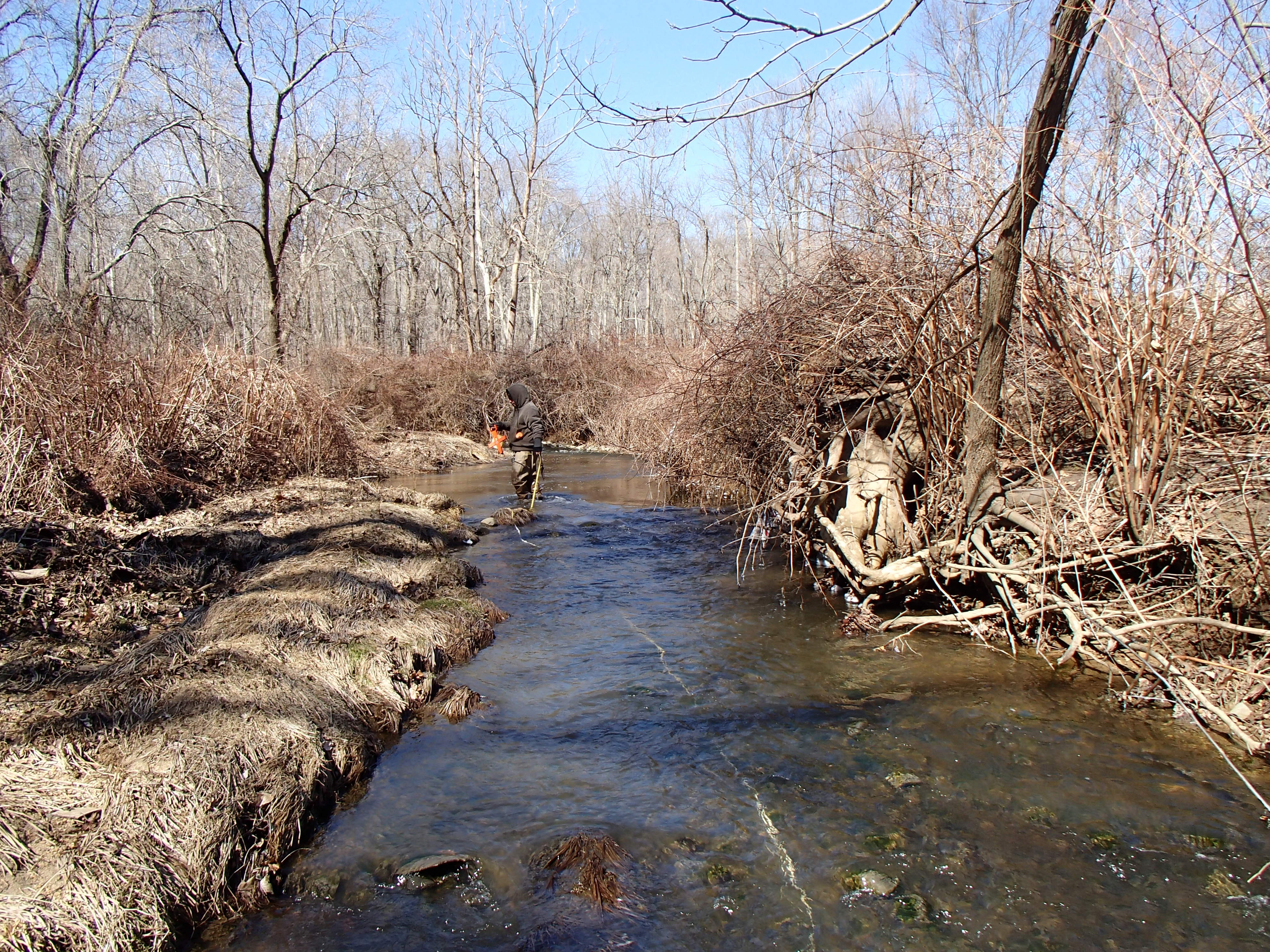 Field photo showing stream conditions at site SWAN-105-R-2014-1