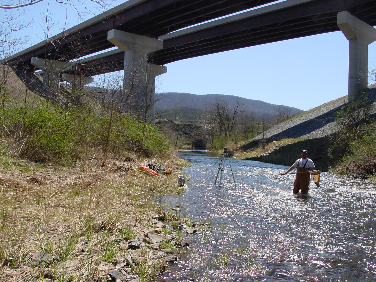 Field photo showing stream conditions at site TOWN-419-R-2002-3