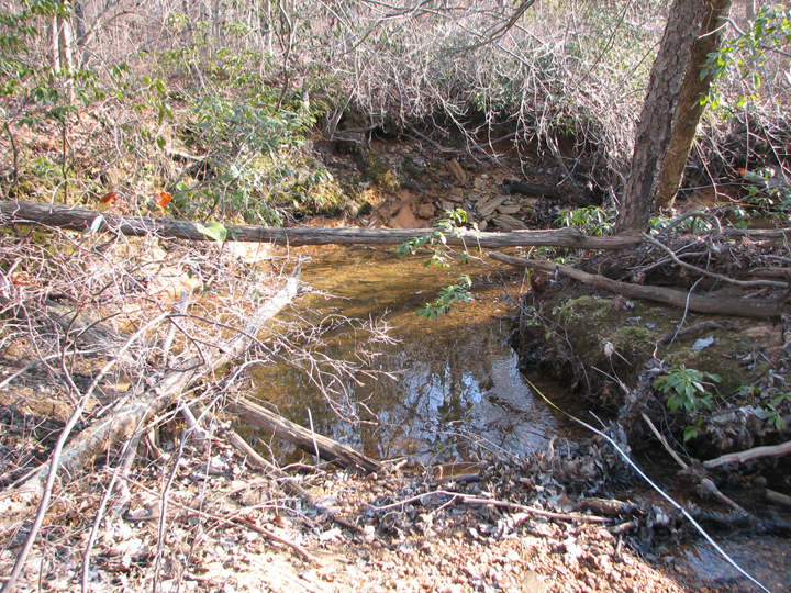 Field photo showing stream conditions at site UELK-101-R-2008-2