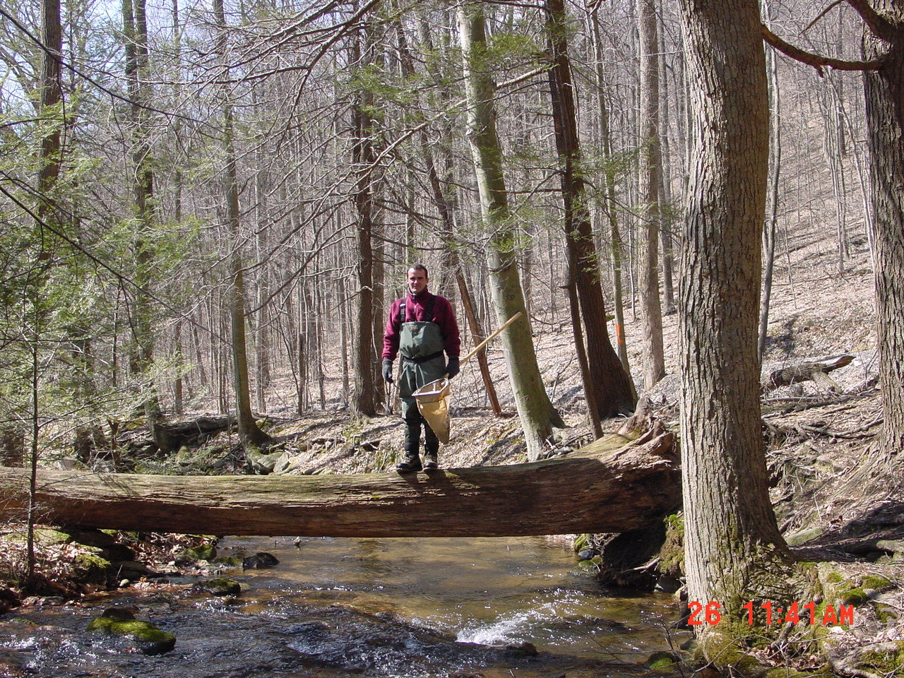 Field photo showing stream conditions at site UMON-101-C-2001-1