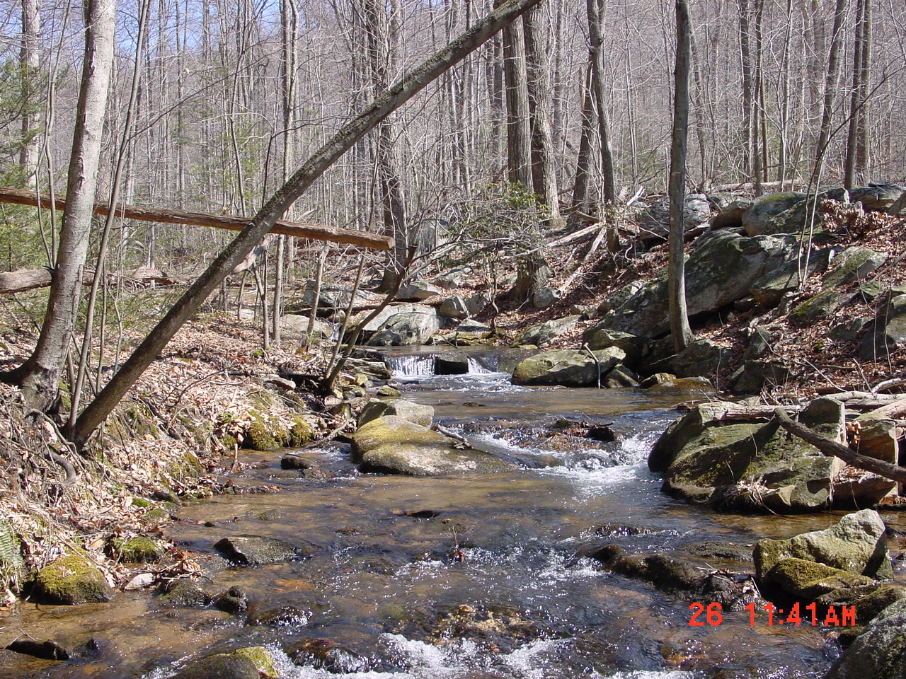 Field photo showing stream conditions at site UMON-101-C-2001-2