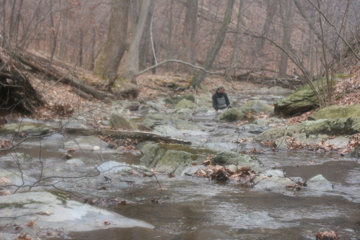 Field photo showing stream conditions at site UMON-119-S-2009-1