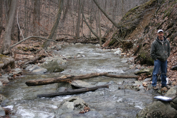 Field photo showing stream conditions at site UMON-119-S-2011-2
