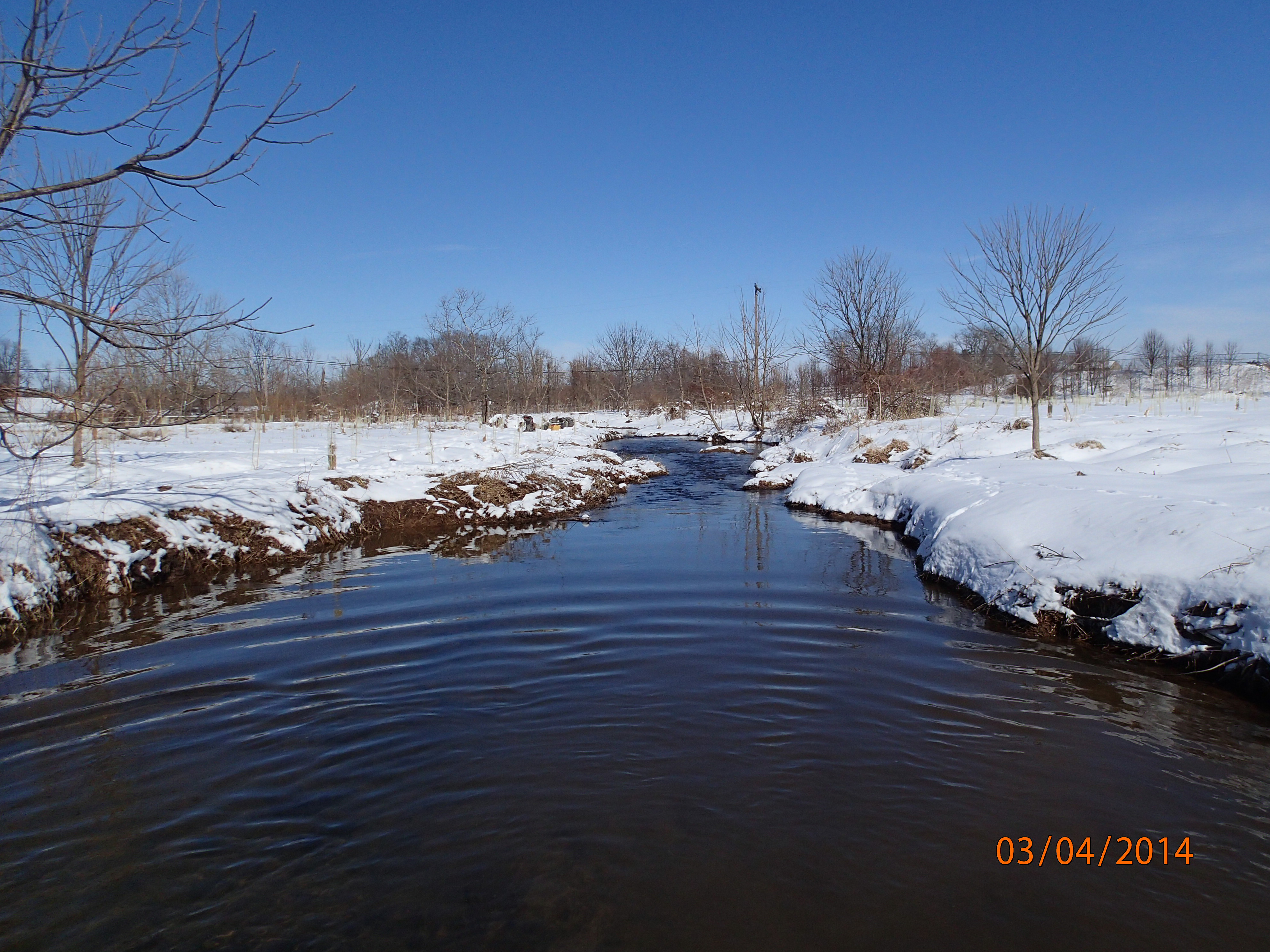 Field photo showing stream conditions at site UMON-298-X-2014-MidpointDownstream
