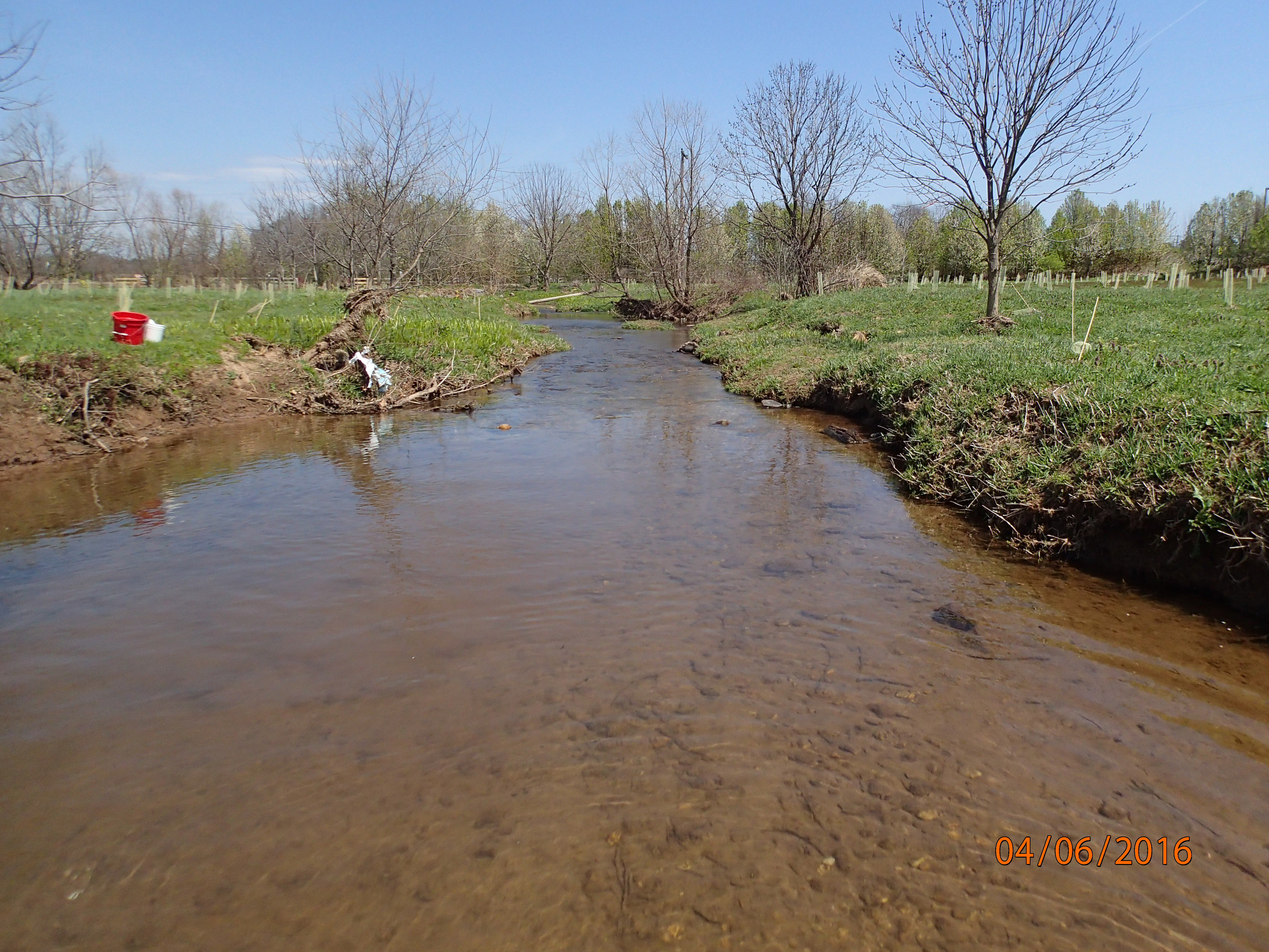 Field photo showing stream conditions at site UMON-298-X-2016-MidpointDownstream
