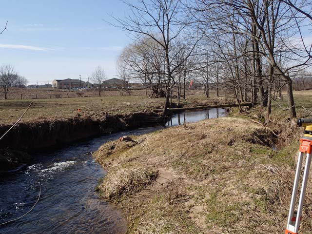 Field photo showing stream conditions at site UMON-299-X-2013-MidpointUpstream
