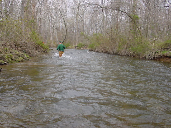 Field photo showing stream conditions at site UMON-389-A-2007-1
