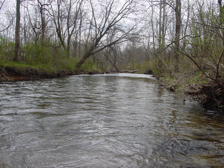 Field photo showing stream conditions at site UMON-389-A-2007-2