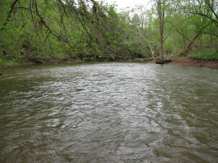 Field photo showing stream conditions at site UMON-415-H-2011-2