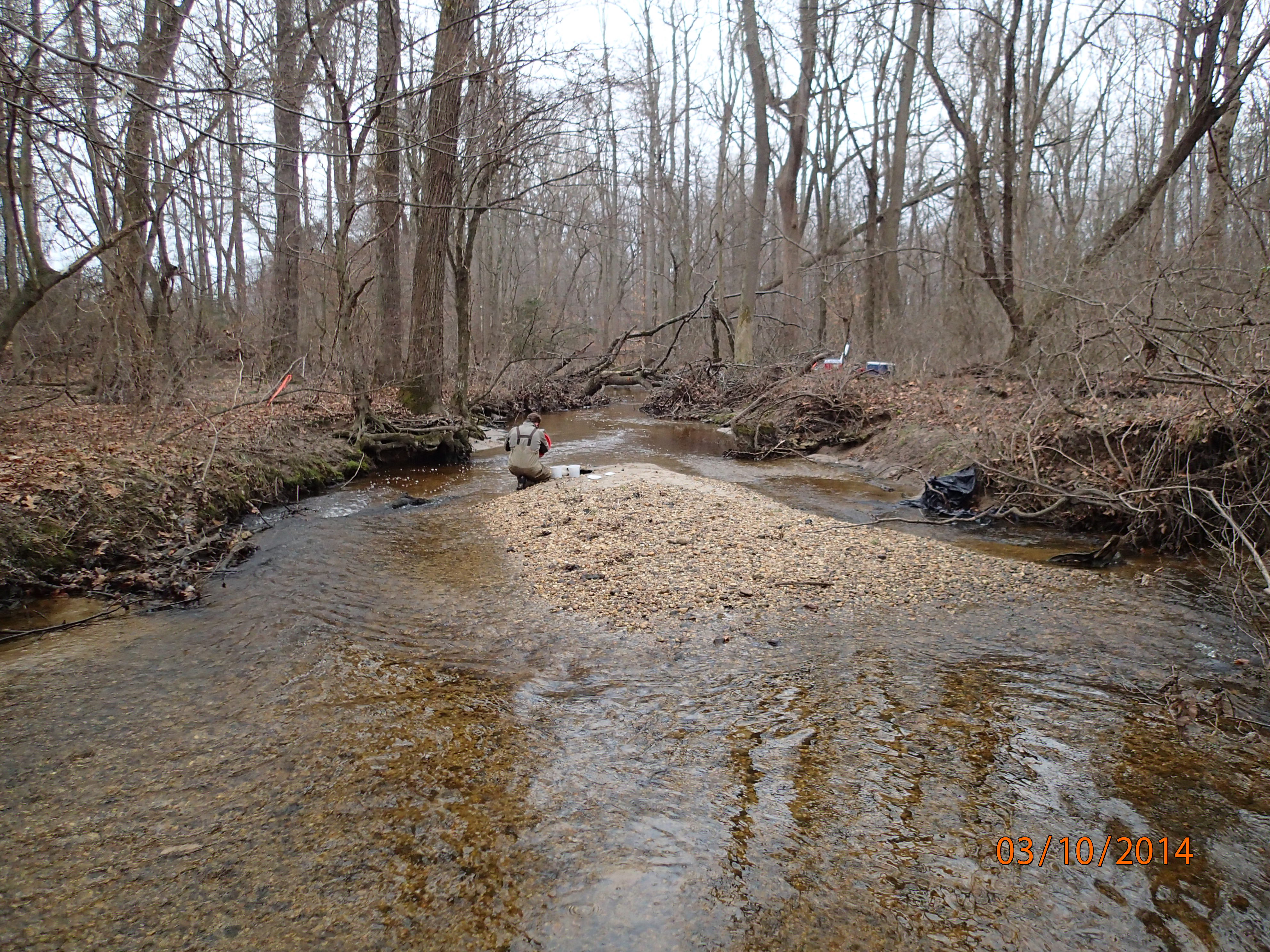 Field photo showing stream conditions at site UPCK-203-R-2014-MidpointDownstream