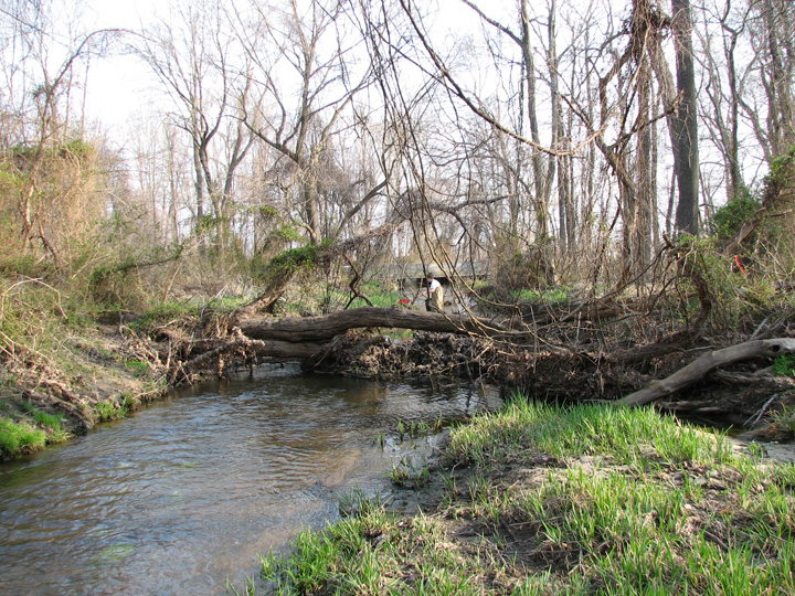 Field photo showing stream conditions at site UPCR-224-A-2007-2