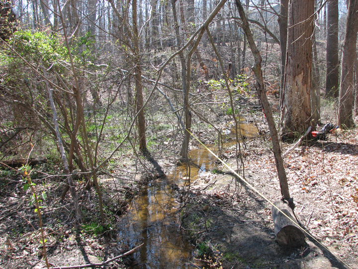 Field photo showing stream conditions at site WCHE-102-R-2007-2