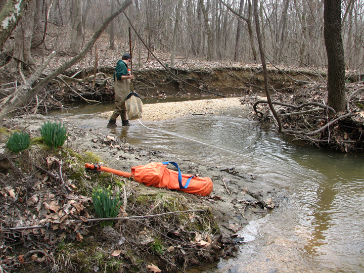 Field photo showing stream conditions at site WEBR-105-R-2008-2