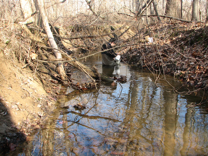 Field photo showing stream conditions at site WEST-102-B-2008-2