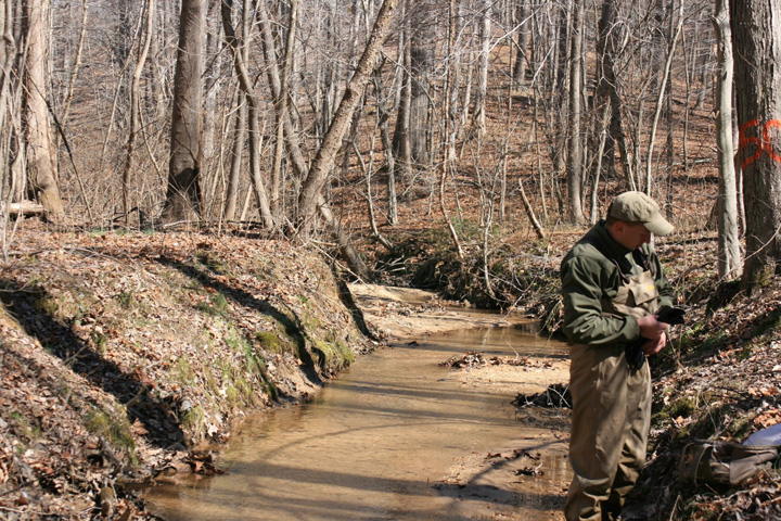 Field photo showing stream conditions at site WICO-109-A-2011-1