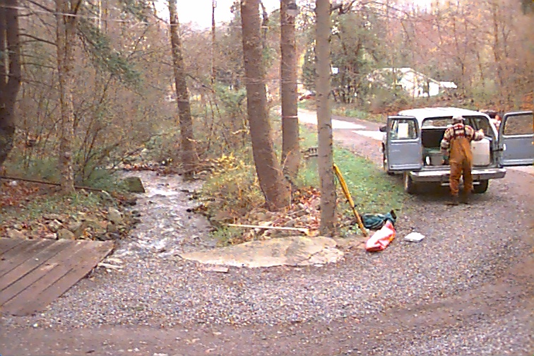 Field photo showing stream conditions at site WILL-102-C-2000-02