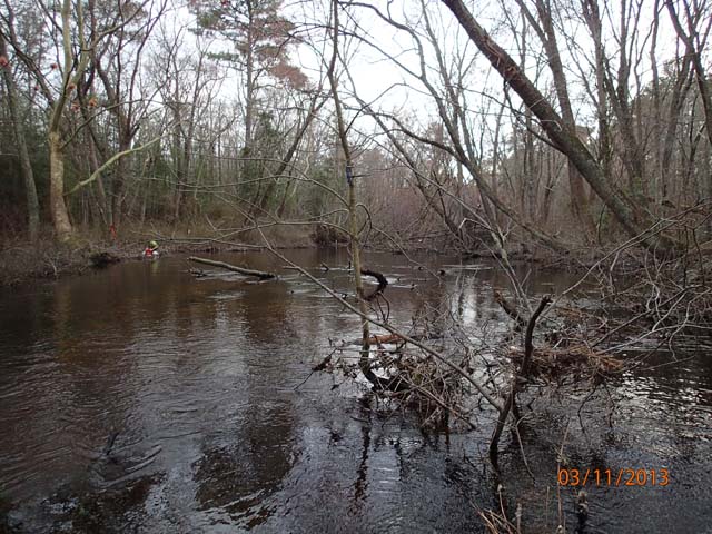 Field photo showing stream conditions at site WIRH-220-S-2013-MidpointPdownstream