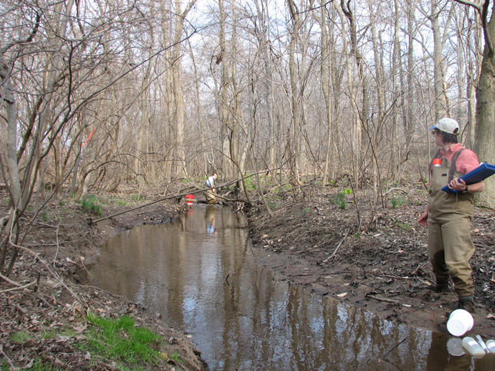 Field photo showing stream conditions at site WYER-105-R-2007-2